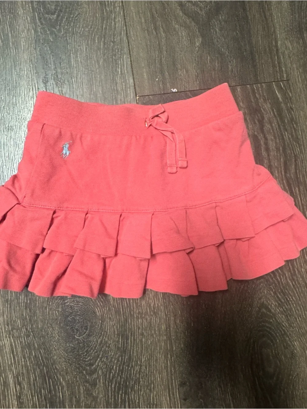 Ralph Lauren Coral Ruffle Knit Mini Skirt